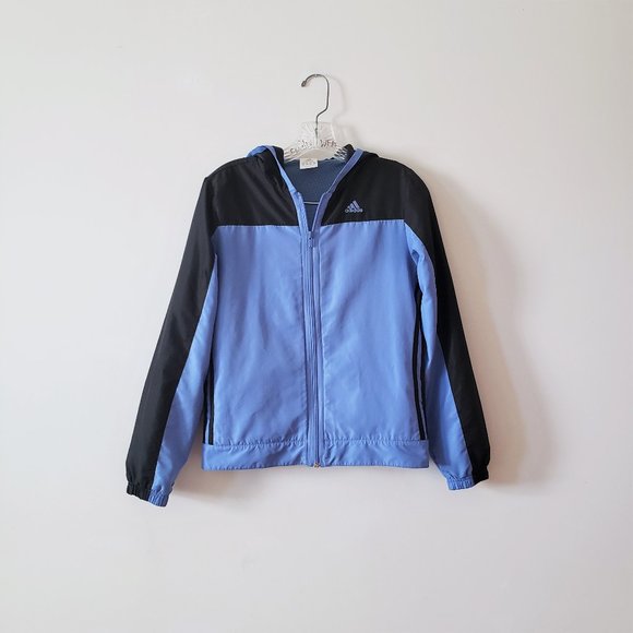 adidas Tops - Adidas Black and Blue Zip Jacket Small
